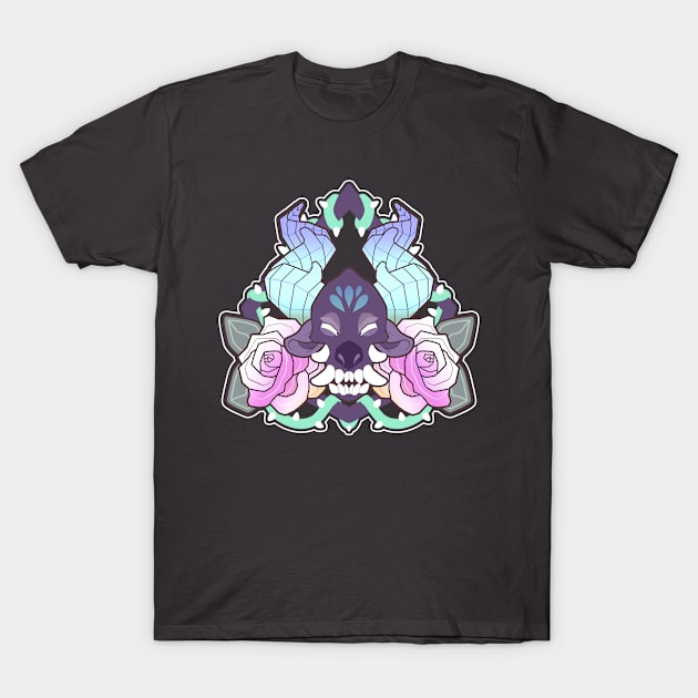 Floral Demon T-Shirt by Ruewitch